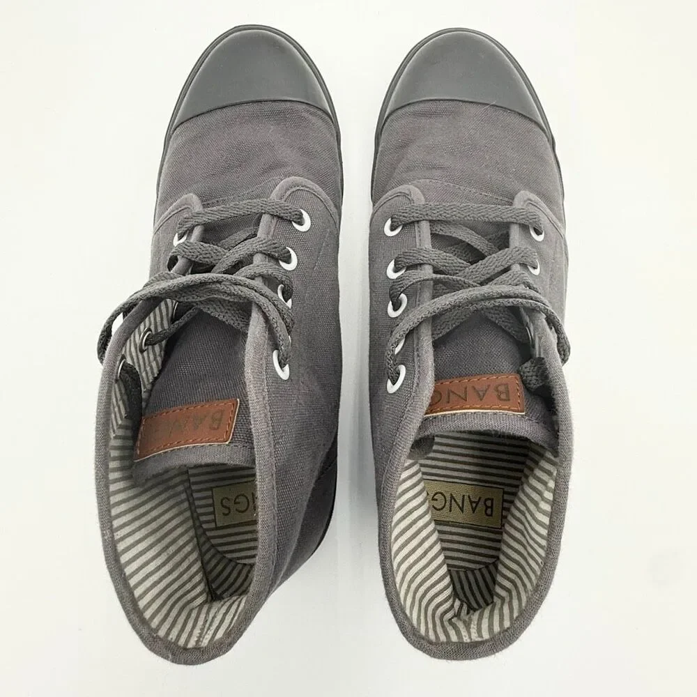 Bangs Onyx Dark Gray High Top Lace Up Canvas Sneakers - US Women’s 9 / Men’s 7.5